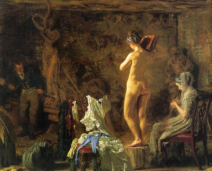 Thomas Eakins William Rush Carving his Allegorical Figure of the Schuylkill River Sweden oil painting art